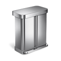 58L Dual Compartment Rectangular Step Can with Liner Pocket (Bundled with Compost Caddy and Liners)